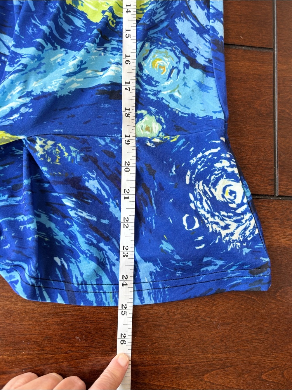 Lily by Firmiana XL Starry Night Print Tie Front Top Van Gogh Inspired Blouse - Picture 7 of 7